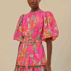 FARM Rio Pink Delicate Fruit Garden Mini Dress Size XS - NEW Never Worn